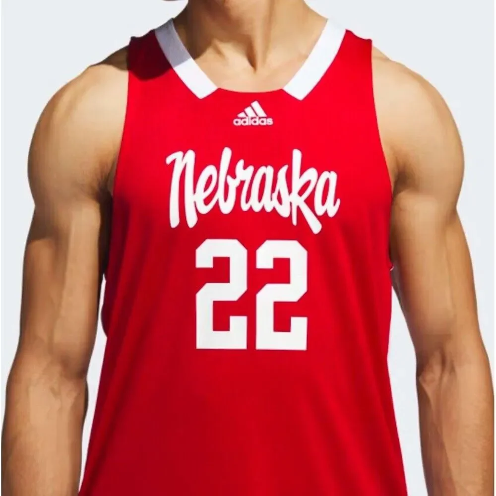 Adidas Nebraska Cornhuskers Swingman Basketball‎ Jersey Red HG8874 Men's Size M